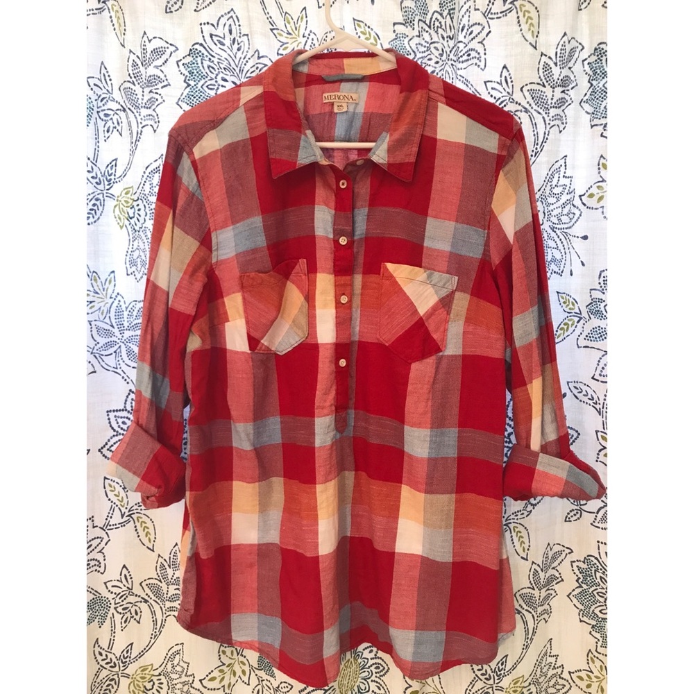 Merona Red Check Shirt in Size XXL NWT